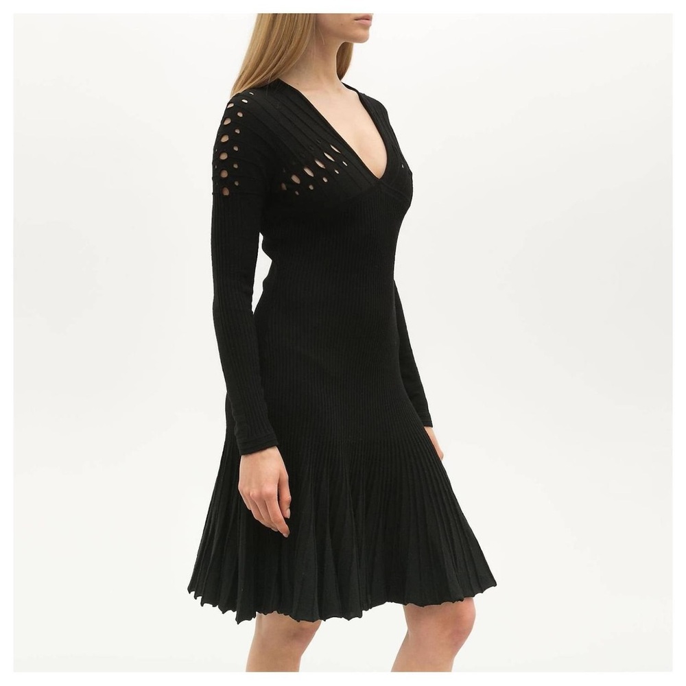 Versace Elegant Black Long Sleeve Dress